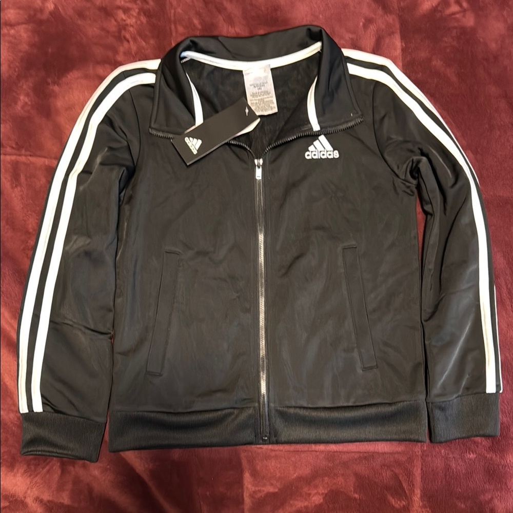 Adidas Black Jacket with White Accents
